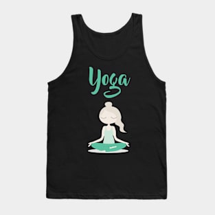 Young Yoga Lady sitting in Lotus Position Tank Top